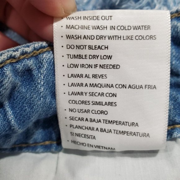 Kancan Womens Shorts Distressed Denim Cut Off Raw Hem Frayed Blue Jean Sz S 28 - Picture 11 of 13